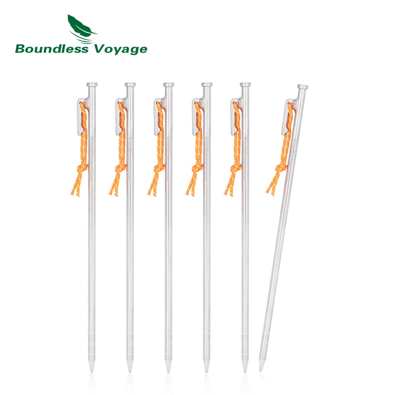 Boundless Voyage Titanium Alloy Tent Pegs Heavy Duty Nails Camping Stakes Hard