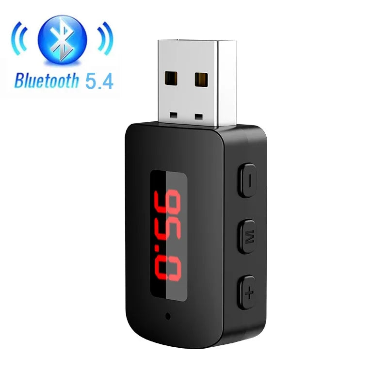 Bluetooth 5.4 Auto Zender Ontvanger Handsfree Bellen Autokit Mini USB Voeding