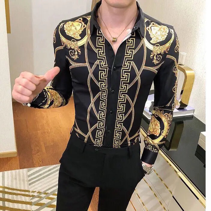 Summer Korean Style Retro Elegant Fashion Loose Casual Handsome Men s Shirt