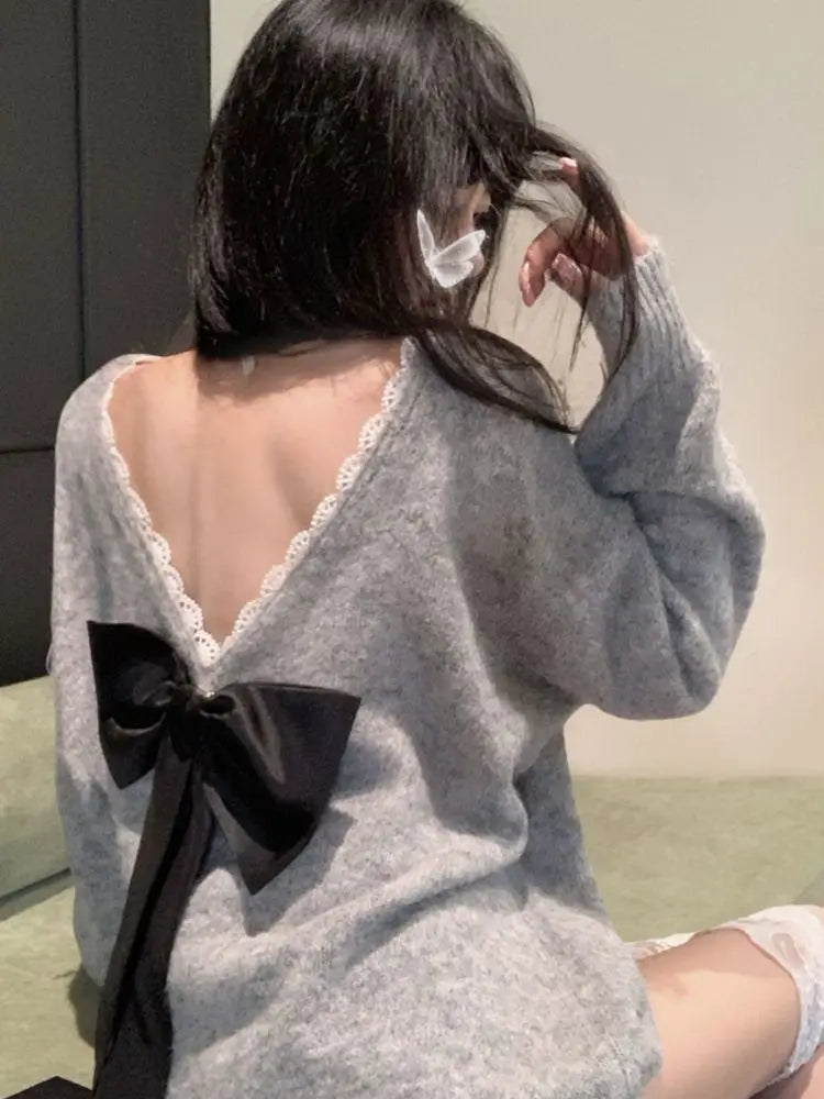 Весна-осень, V-образный вырез, длинный рукав, модный женский свитер, повседневный, для улицы