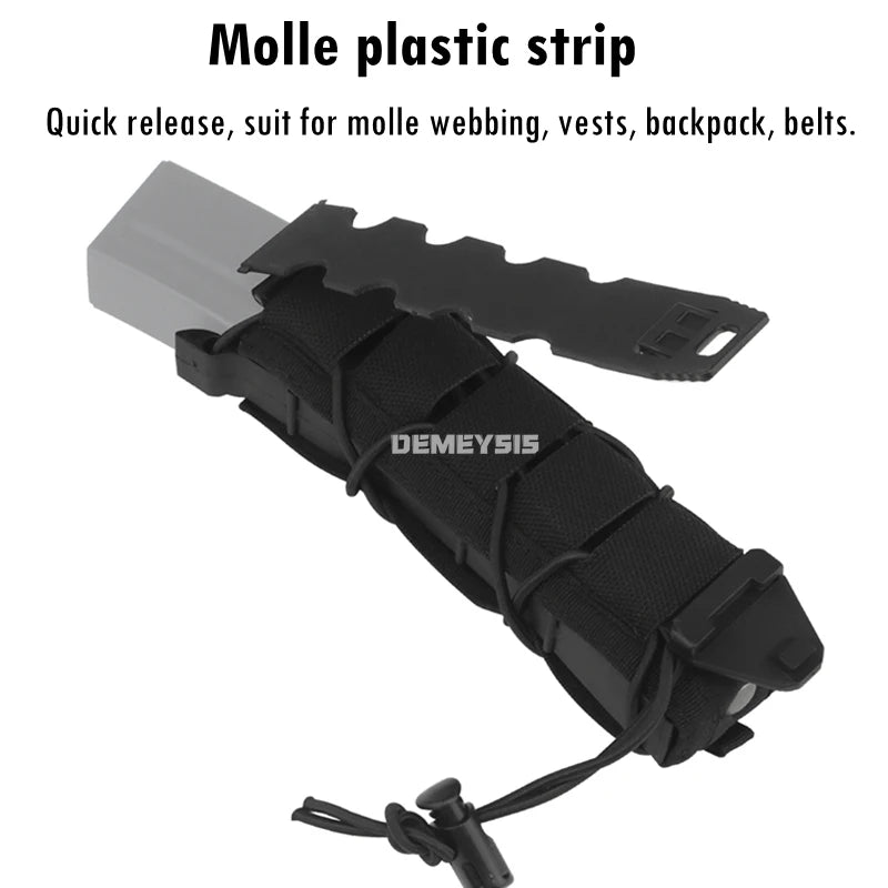 Tactical Pistol Magazine Pouch Fits MP5 MP7 .45 Single Open Top MOLLE 9mm Fast Mag Pouches
