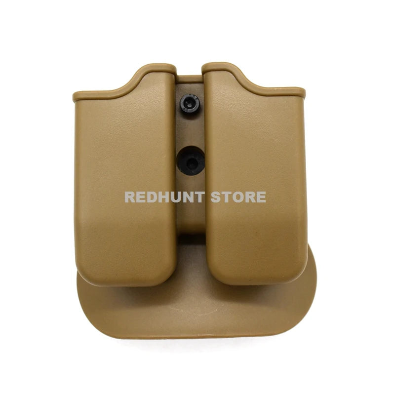 Tactical Double Magazine Holster Universal 9mm .40 Caliber Stack Mag Holder with 1.5 2 Inches Belt