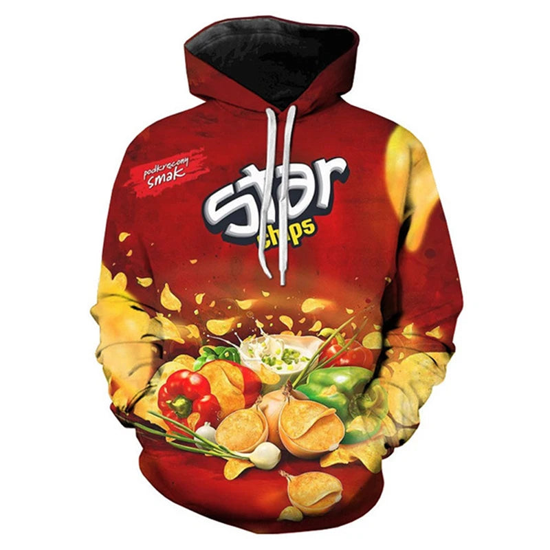 Cheetos Snack Hoodeis Men Fashion Funny 3D Printed Long Sleeve Sweatshirts Women Casual Harajuku Hip