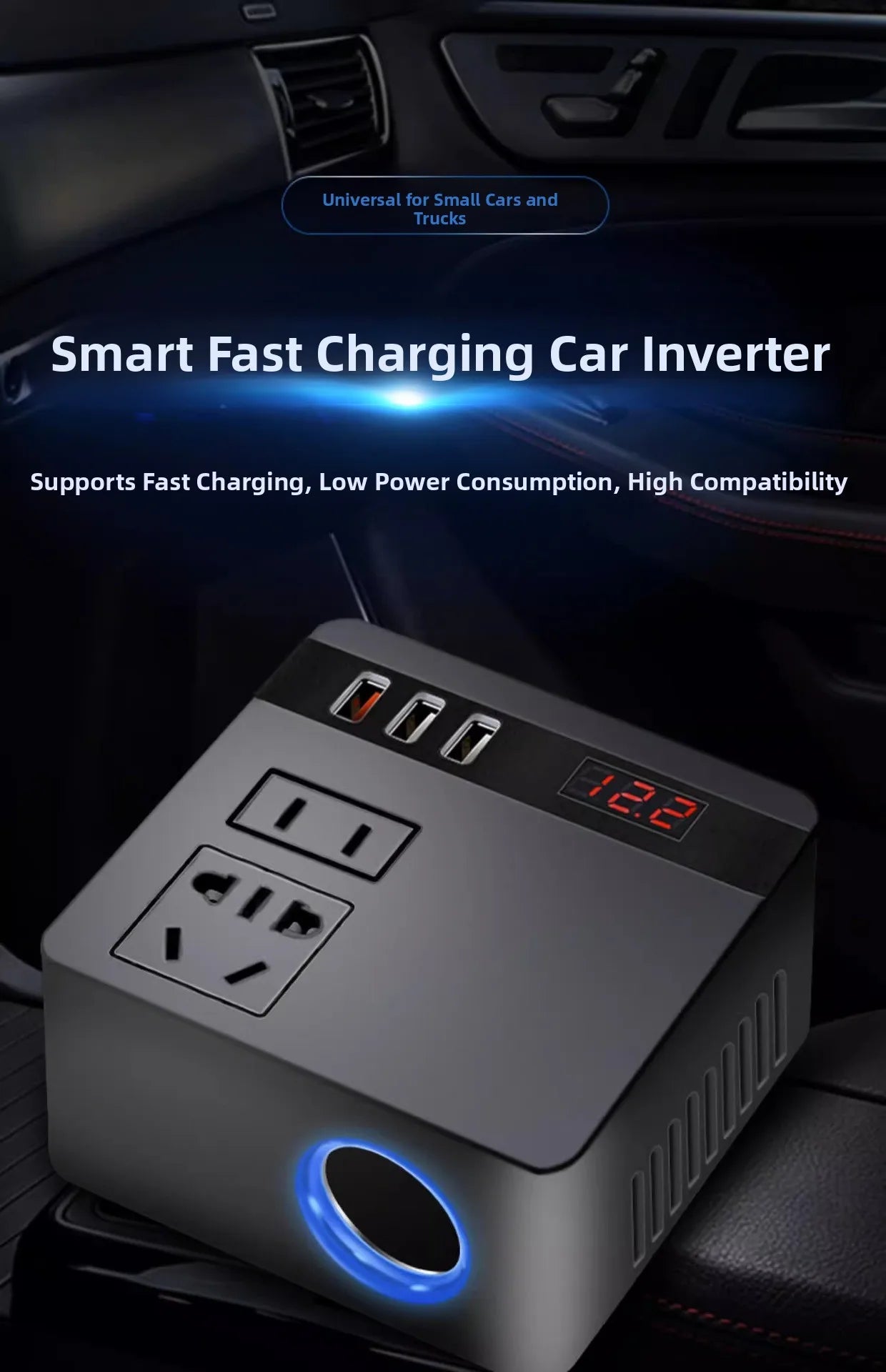 Car Inverter 12v24v to 110v220v Power Socket Conversion for Home Use