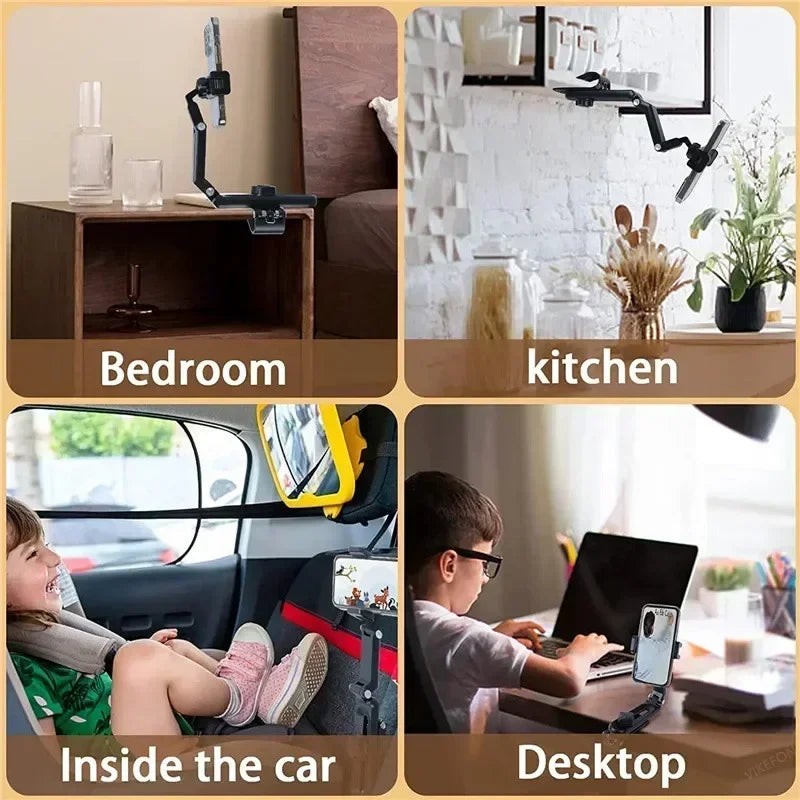 Verstelbare, draaibare, multifunctionele autotelefoonhouder, automatische achteruitkijkspiegelstoel