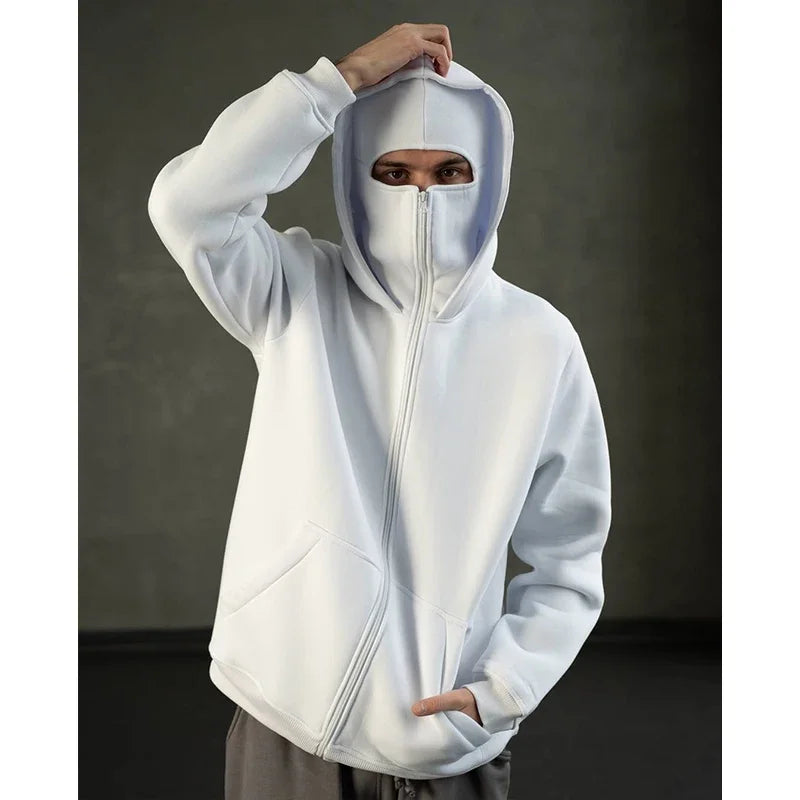 Double Hood Zip Up Sweatshirt Jacket Autumn Ins Style Unisex Couple Top for
