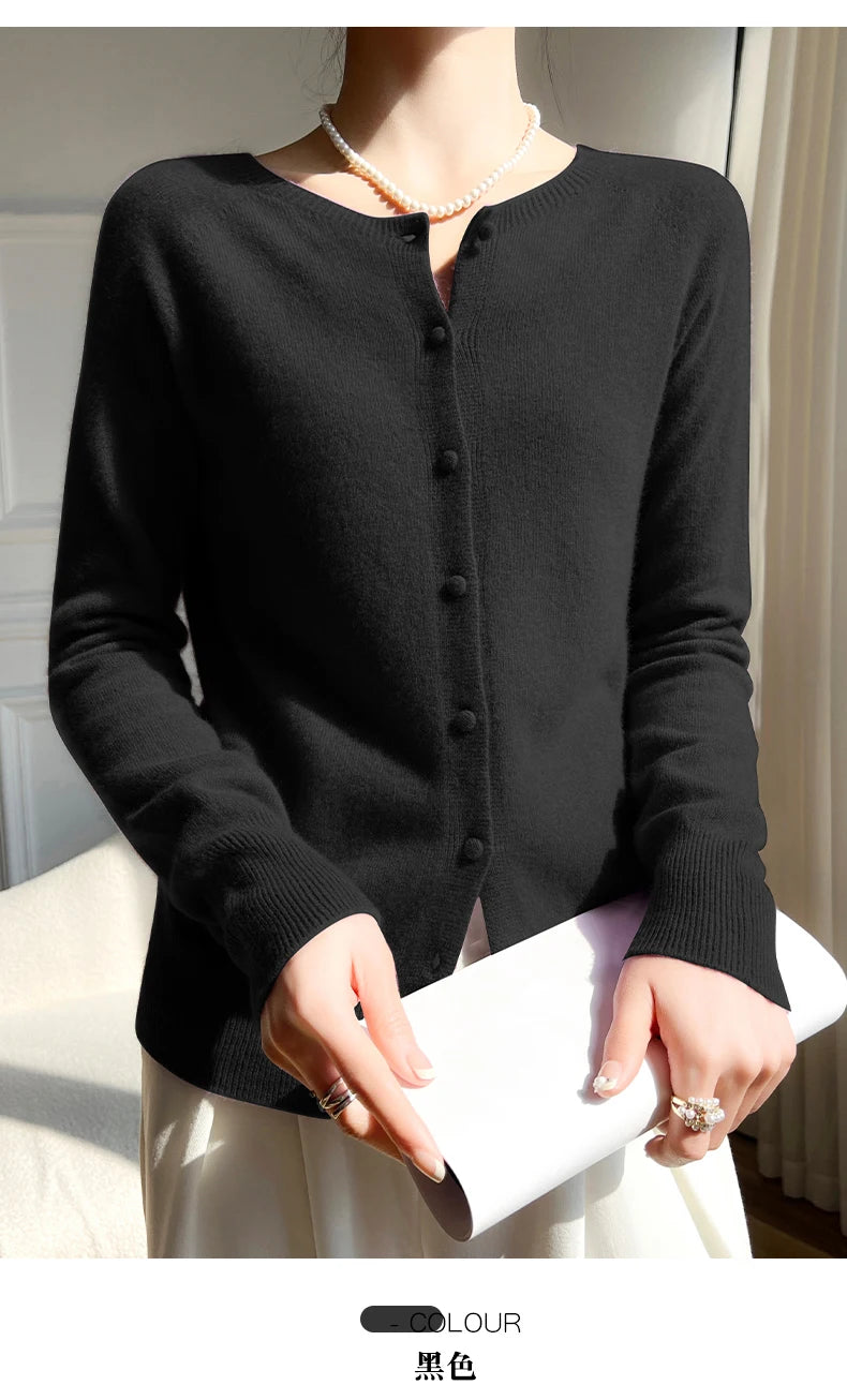 Женские кардиганы WinvyNee из 100% шерсти, свитер, однотонные, повседневные, тёплые, верхняя одежда, трикотаж