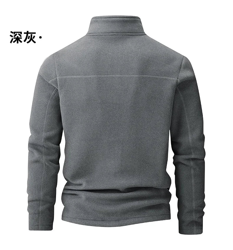 Plus Velvet Sweater Men s L 9XL Large Size Winter Polar Fleece Stand up Collar Half zipper Long