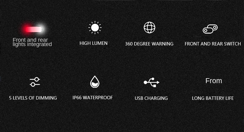 Enlee Fiets Achterlicht USB Oplaadbaar Waterdicht Fiets Veiligheidswaarschuwingslicht
