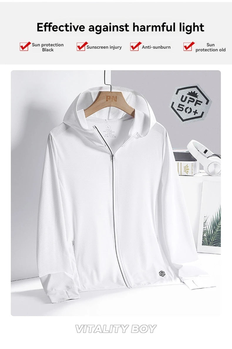 Ademende Ice Silk-zonnebrandkleding voor heren en dames, UV-bestendig, buitensporten