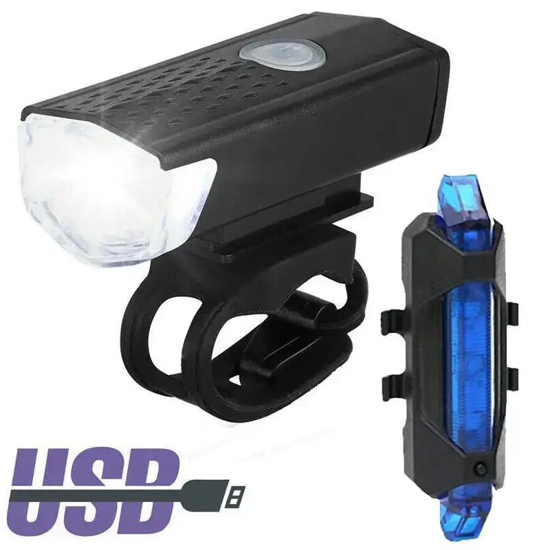 USB LED oplaadbare fietsverlichtingsset MTB racefiets voor- en achterkoplamp