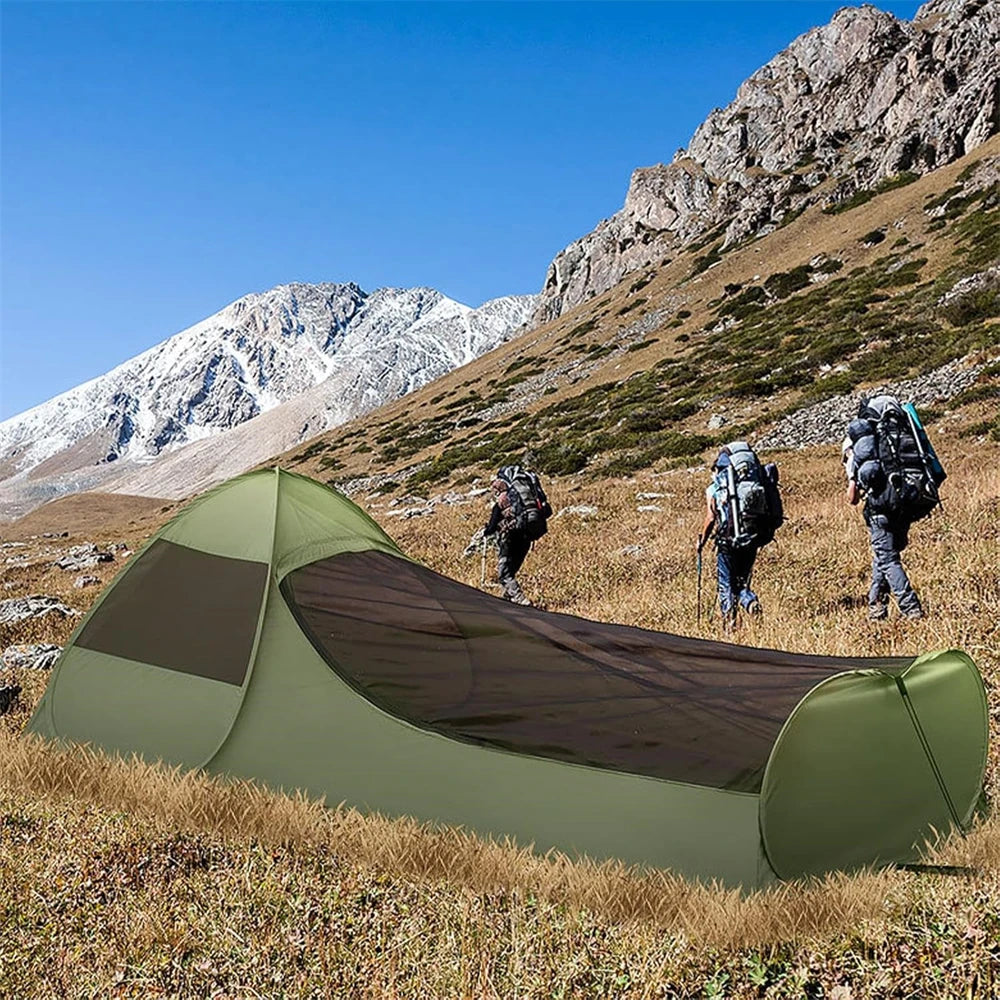 Foldable Pop Up Single Tent Portable Camping Tent Canopy Sleeping Net with