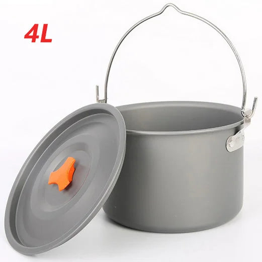 Outdoor Tableware Big Capacity Aluminum Alloy Camping Picnic Hanging Cookware