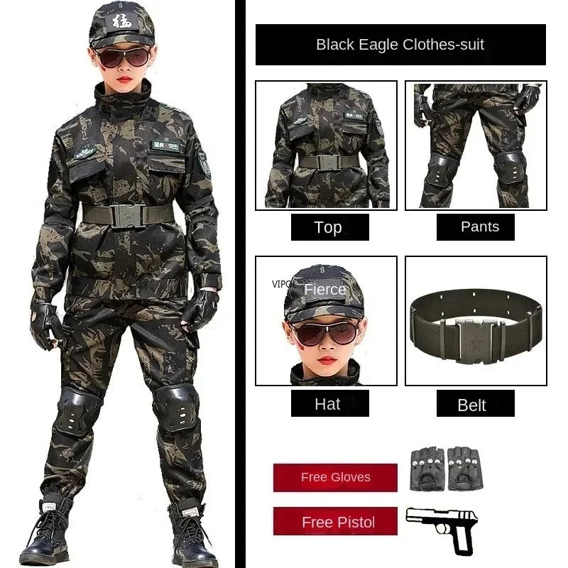 Tactical Military Uniform for Children s Day Camouflag Disguise Adult