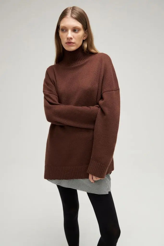 Bornladies Dames Turtleneck Trui Herfst Dikke Warme Trui Tops Winter