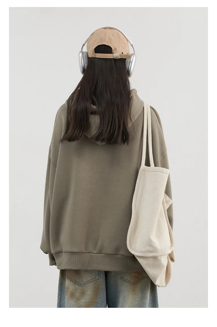 Chic VEN Women Sweatshirts Loose Casual Oversized Hooded Letter Patch Hoodie Female Fleece Woman Top