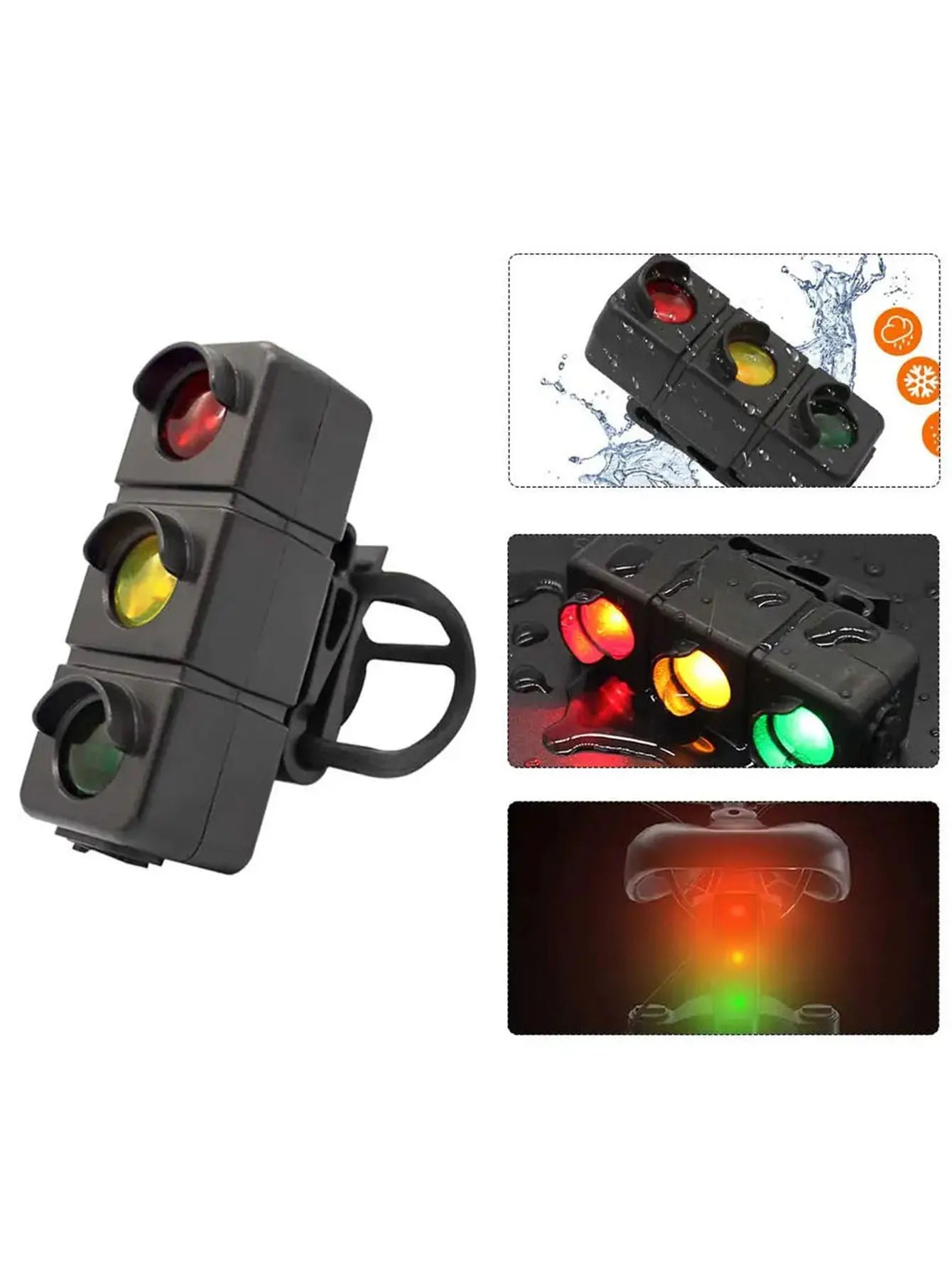 USB oplaadbare LED-fietswaarschuwingslamp Rood Blauw Groen Waarschuwing Noodflits