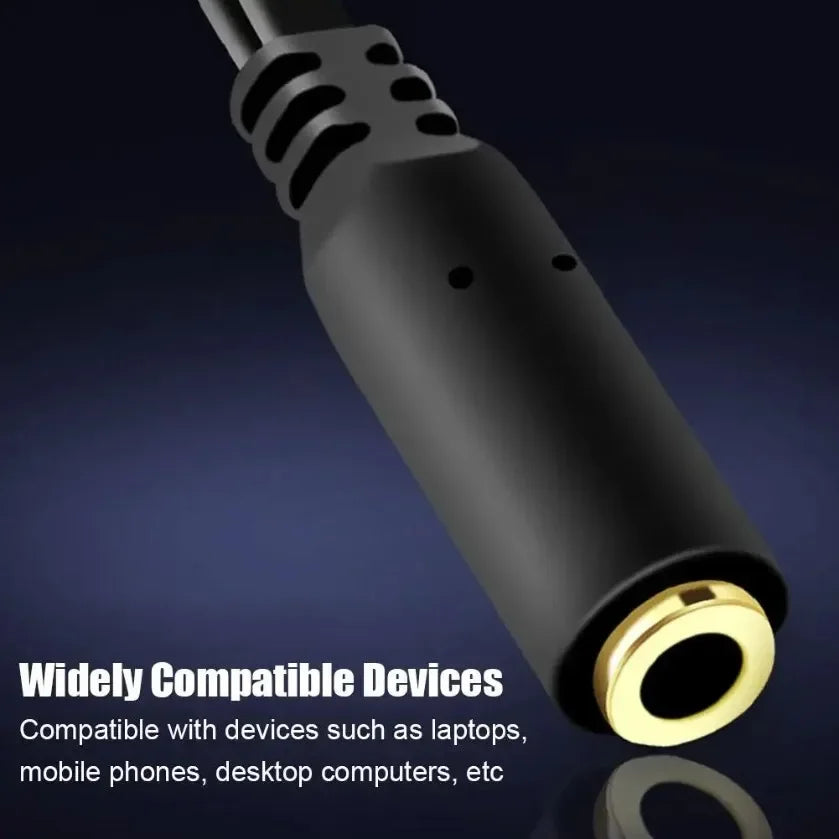 Hoofdtelefoon-microfoon-audioconverter-splitter voor computer 3,5 mm vrouwelijk naar