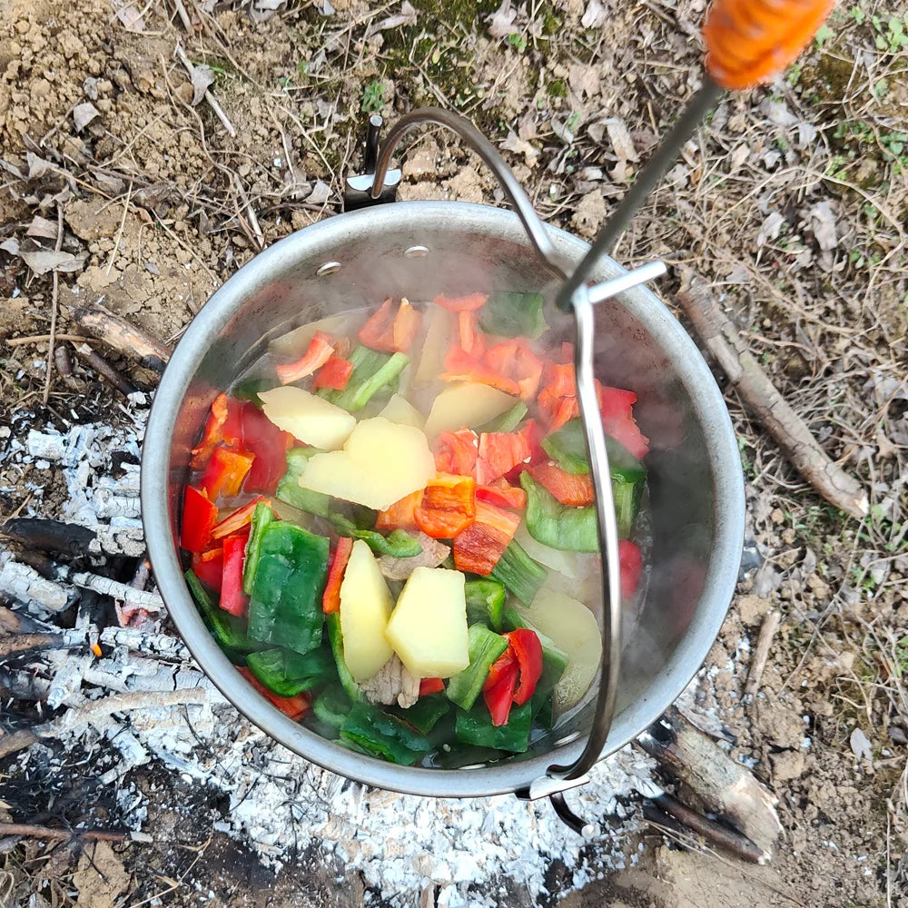 Outdoor Tableware Big Capacity Aluminum Alloy Camping Picnic Hanging Cookware