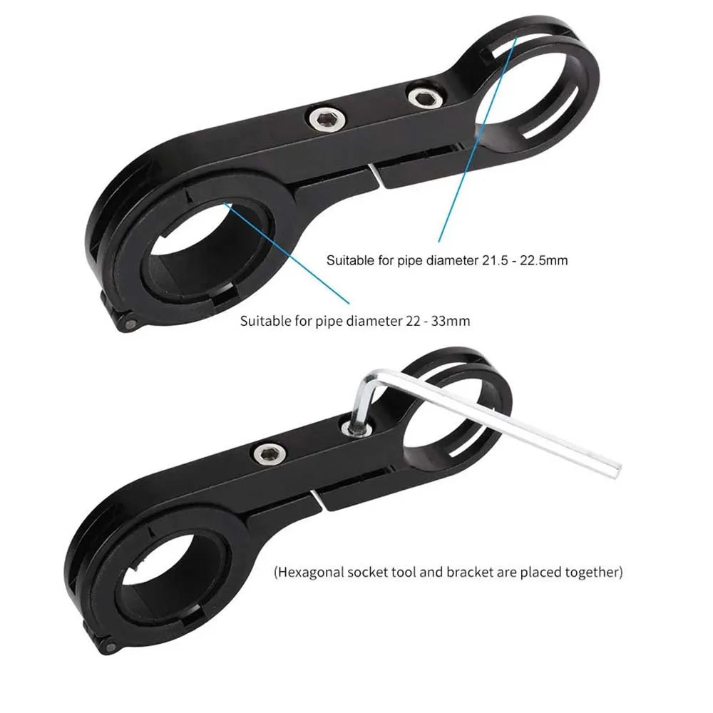 20 cm aluminium fietsstuur met verlengde beugel voor mountainbike koplamp
