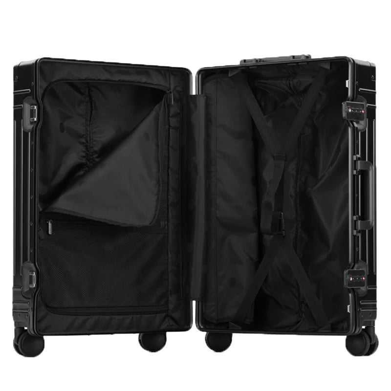 20 24 26 30 Inch Aluminum Trolley Suitcase Waterproof Metallic Cabin Luggage