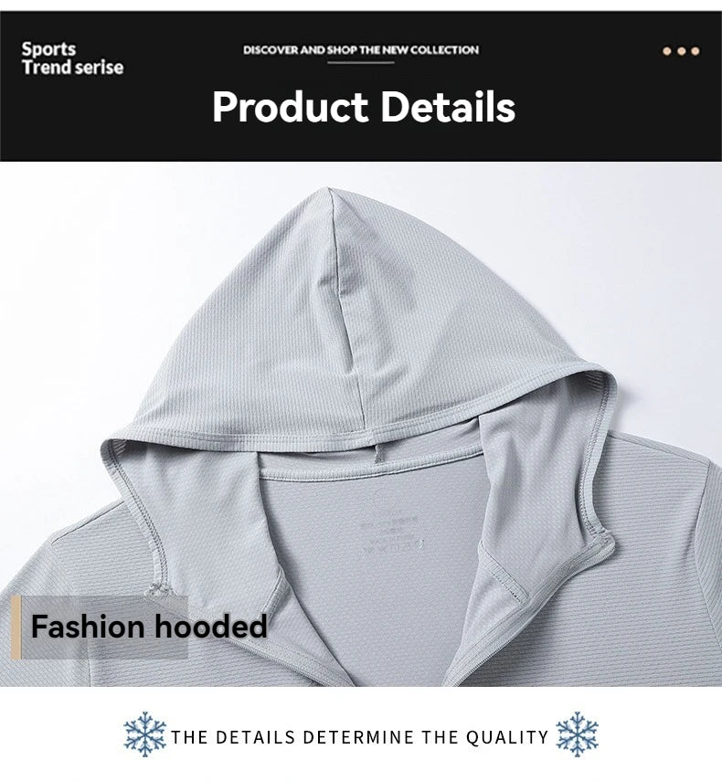 Ademende Ice Silk-zonnebrandkleding voor heren en dames, UV-bestendig, buitensporten