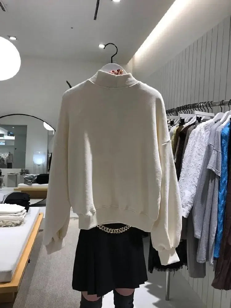 Loose Hollow Thin Sweatshirt Slim and Versatile Tops Ins Trendy