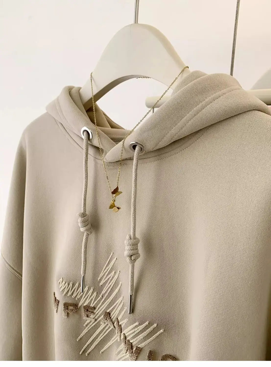 American Retro Hooded Sweatshirt Women in Spring and Autumn Design Feel Loose and Lazy Versatile Top