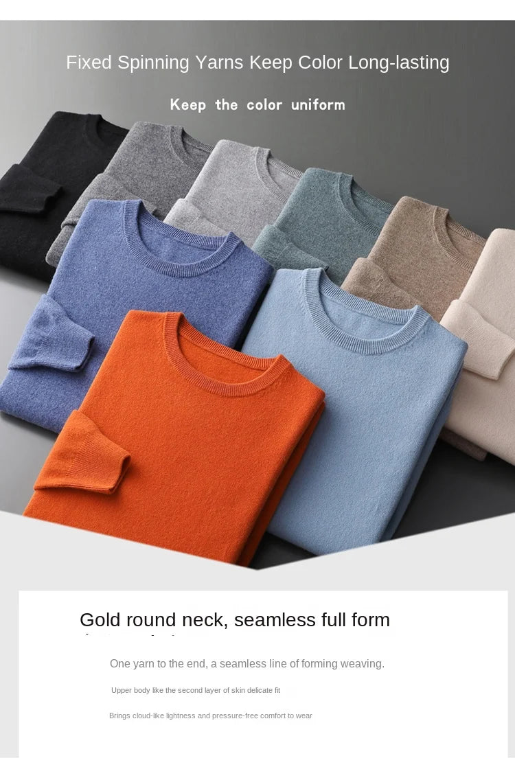 Cashmere Sweater O neck Pullovers Men s Loose Oversized M 3XL Knitted Bottom Shirt Autumn Winter