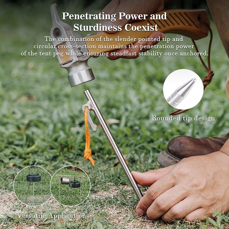 Boundless Voyage Titanium Alloy Tent Pegs Heavy Duty Nails Camping Stakes Hard