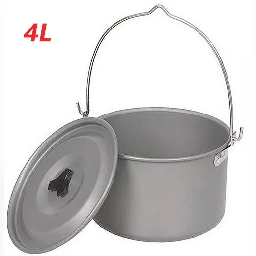 Outdoor Tableware Big Capacity Aluminum Alloy Camping Picnic Hanging Cookware