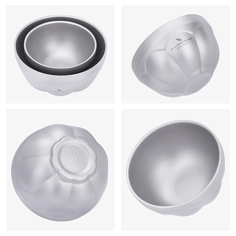 Boundless Voyage 500ml 800ml Titanium Double Wall Insulated Bowl Lightweight