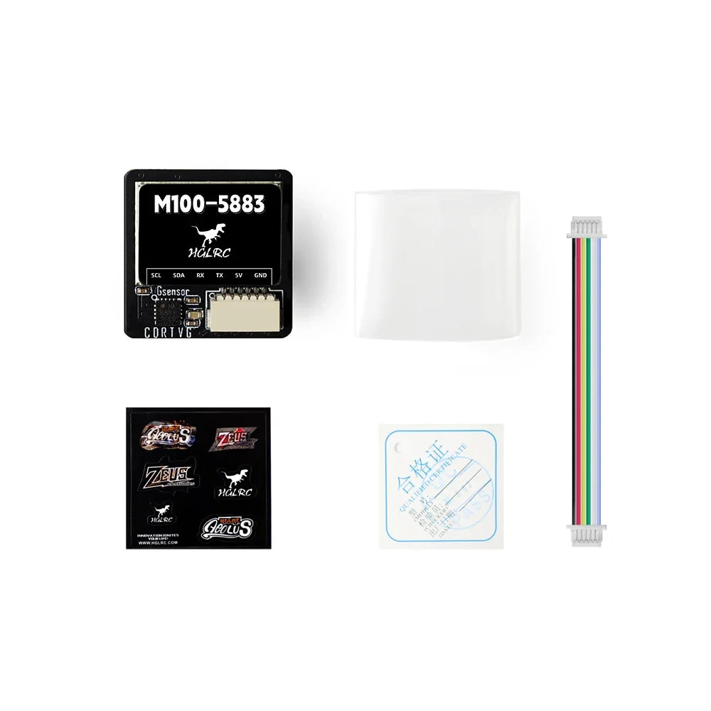 Hglrc M100 5883 M10 GPS Module with Compass Ceramic Antenna on board LED