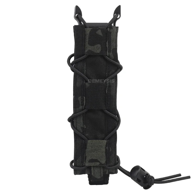 Tactical Pistol Magazine Pouch Fits MP5 MP7 .45 Single Open Top MOLLE 9mm Fast Mag Pouches