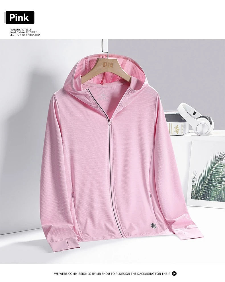 Ademende Ice Silk-zonnebrandkleding voor heren en dames, UV-bestendig, buitensporten