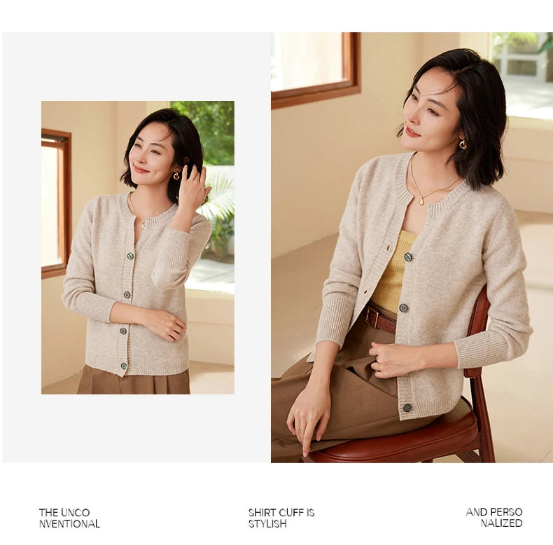 Женские кардиганы WinvyNee из 100% шерсти, свитер, однотонные, повседневные, тёплые, верхняя одежда, трикотаж