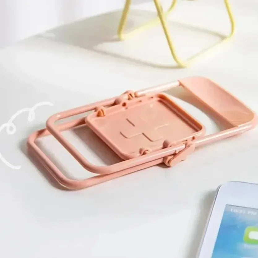 Foldable Mini Phone Holder Desktop Lazy Cellphone Mount Ornament Small Doll