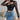 Mesh Fishbone Slim Long Sleeve Crop Top Solid Lace Patchwork Slim Skinny