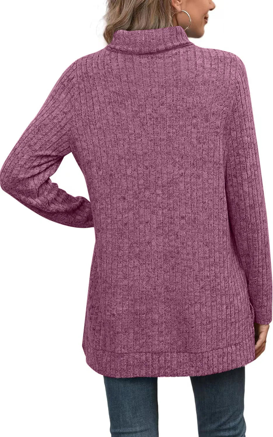 Effen herfst dames oversized coltrui truien lange mouwen