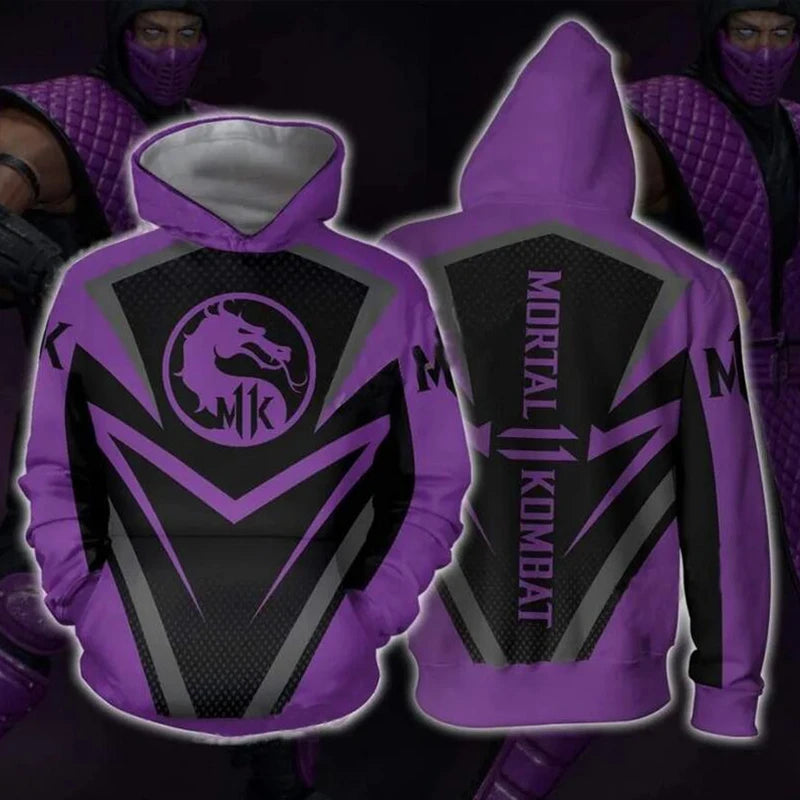 Mortal Kombat Hoodies Men Fashion 3D Printed Long Sleeve Cosplay Sweatshirts Women Casual Harajuku