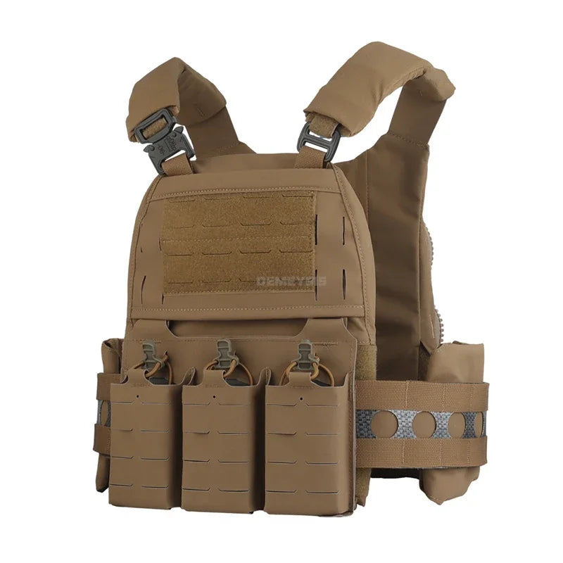 Tactical Vest Airsoft Plate Carrier Military Training Modular Molle System with Triple Magazine
