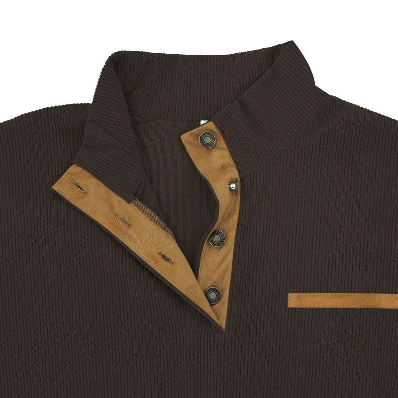 Casual Outdoor Men s Jacket Spring Autumn Corduroy Long Sleeve Stand Collar Sweatshirt Comfortable