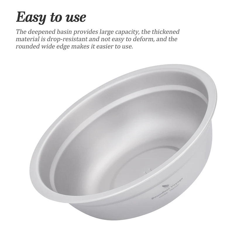 Boundless Voyage Titanium Bowl Rice Soup Salad Serving Bowl Ultralight Outdoor