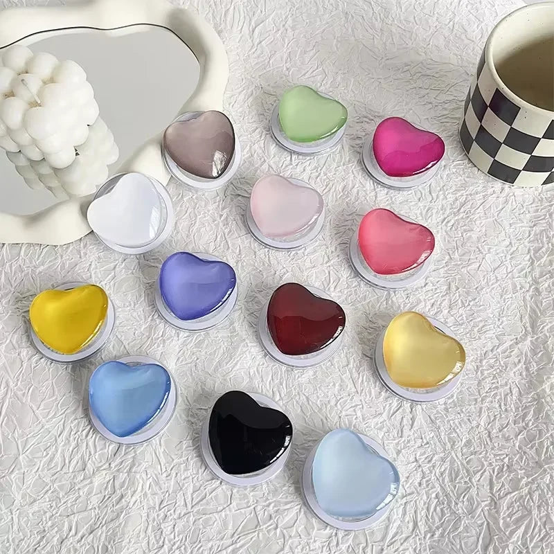 Desktop Magnetic Phone Holder Cute Glass Love Heart Design Cell Phone Support