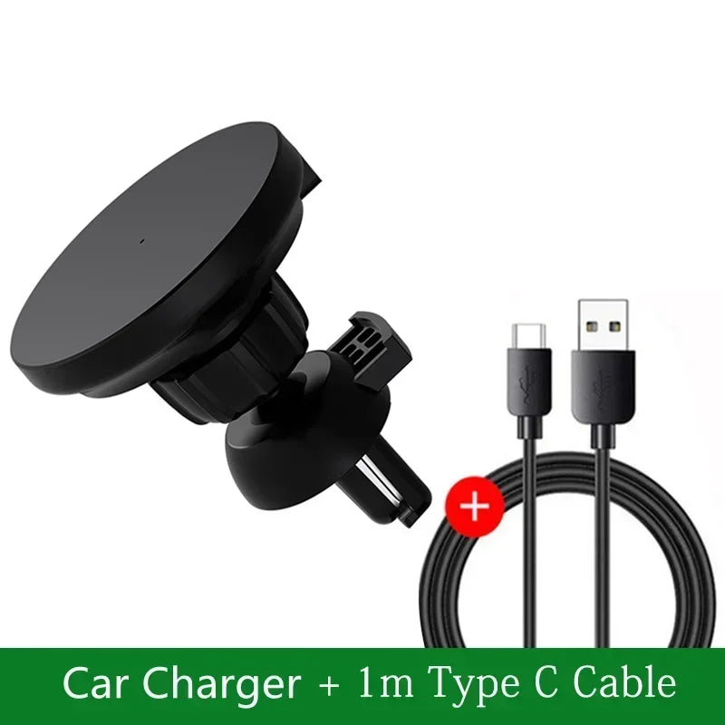 Magnetische auto mobiele telefoonhouder, draadloze oplader voor iPhone 15, 14, 13 en 12
