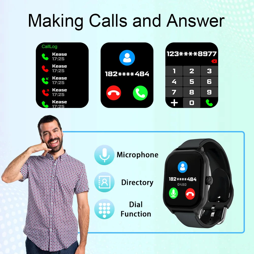 Laxasfit H9 Smart Watch Bellen Oproepen Beantwoorden Oefeningen Tracken Hartslag