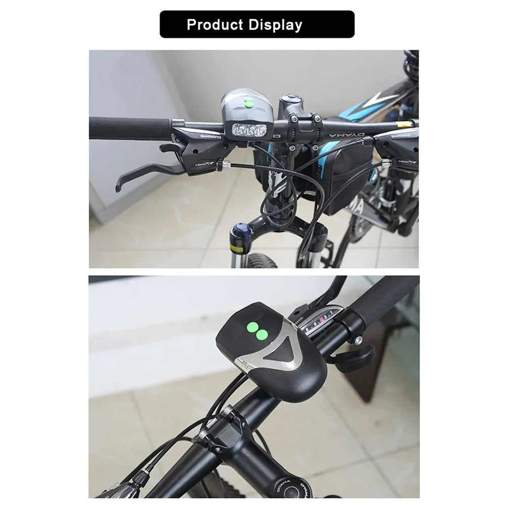 3 LED-fietskoplamp met claxonring, fietsveiligheidskoplampalarm