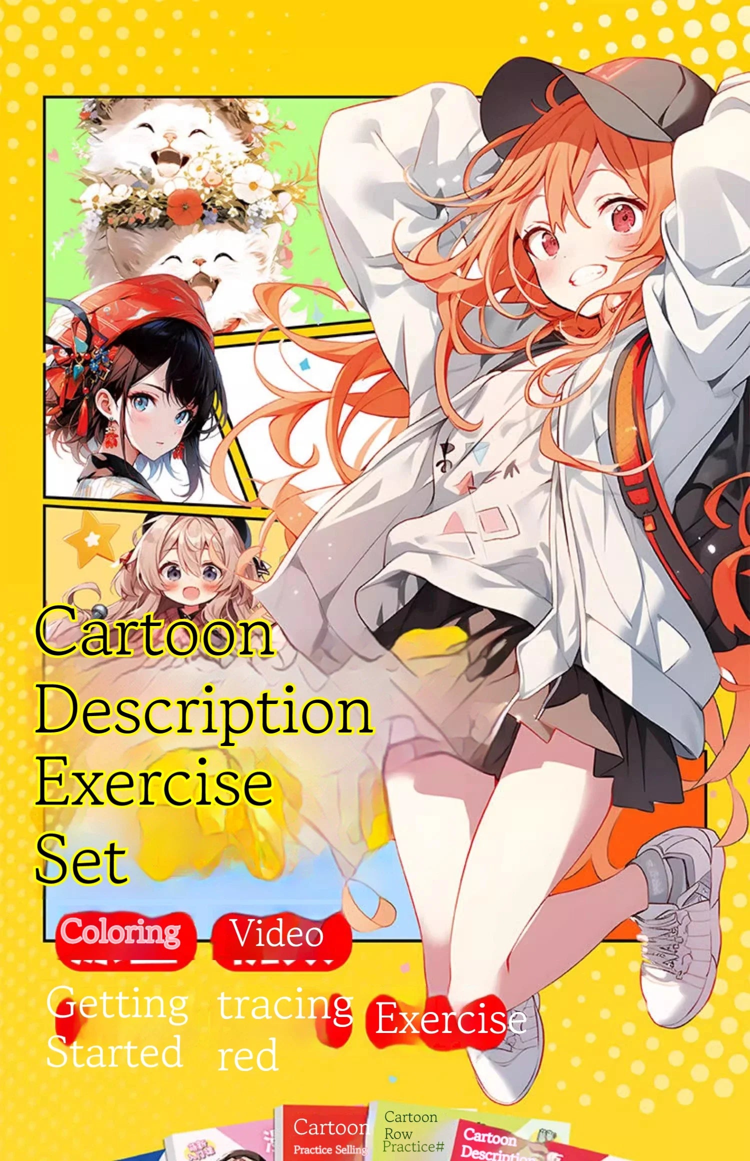 Cartoon Coloring Book Beginner Painting Technique Workbook Comic Manga Images