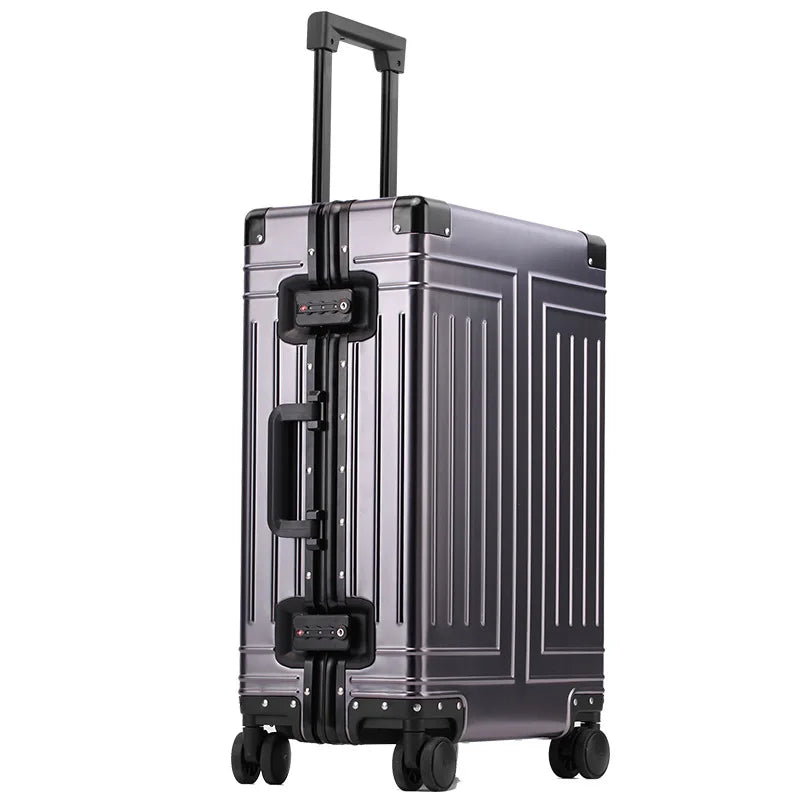 20 24 26 30 Inch Aluminum Trolley Suitcase Waterproof Metallic Cabin Luggage