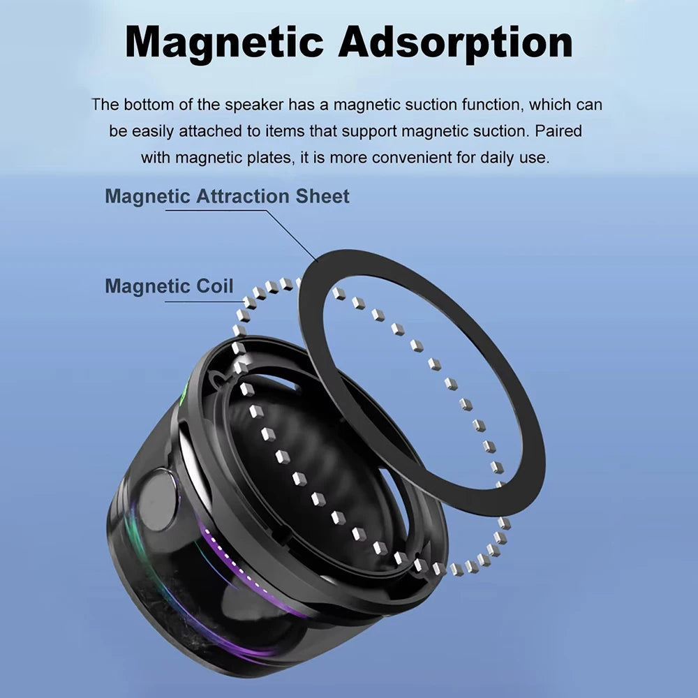 Mini Portable Bluetooth Speaker G200 RGB Color Light Magnetic Speaker Bt5.3